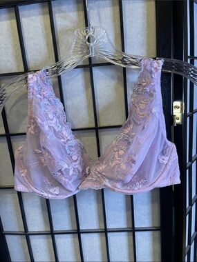 Felina  Lilac Embroidered Lace Underwire Bra
